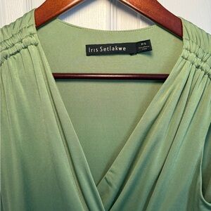 Iris Setlakwe Sage Green V-Neck Dress